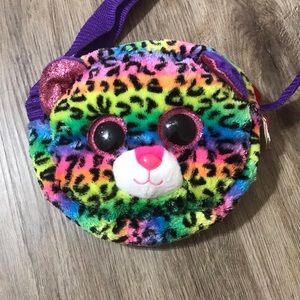 Stuffed rainbow cat purse for little girls